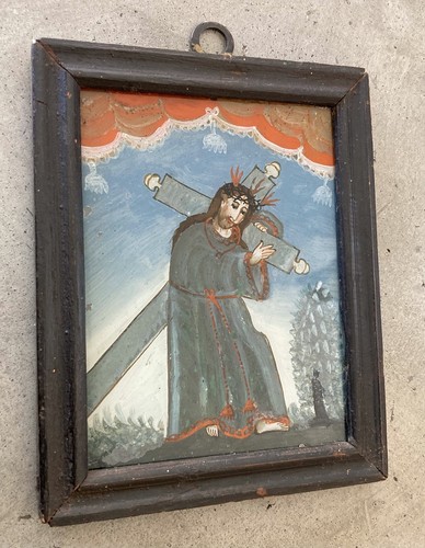 Altes hinterglasbild mit - hinterglasbild, alter