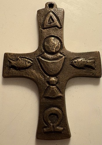 Massives bronze wandkreuz mit - massives,