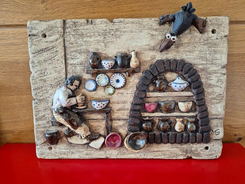 Getöpferte keramik wandbild - getöpferte,
