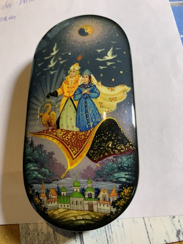 Russische pappmasche dose - dose, mit